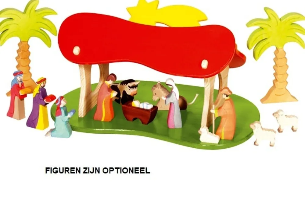 Holztiger Figuren En Toebehoren|Kerst^Kerststal Schuur 80312