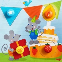 Haba Knoppuzzels|Houten Puzzels^Inlegpuzzel Muizenfeest