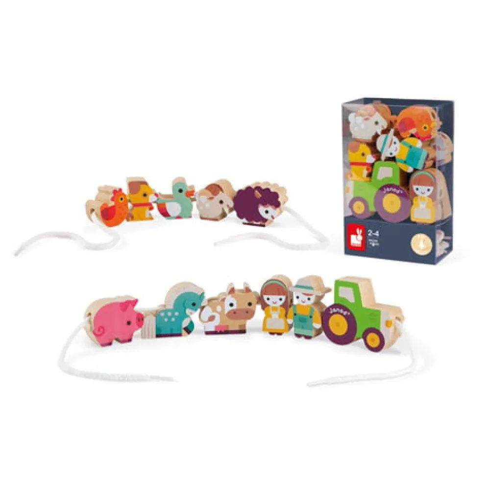 Janod Creatief^Rijgkralen Boerderij Set Hout