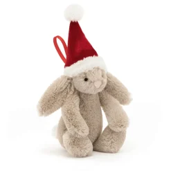 Jellycat Kerst^Knuffel Bashful Christmas Bunny Decoration