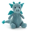 Jellycat Little Legs^Knuffel Draak Little Puff Sapphire