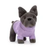 Jellycat Dressed To Impress^Knuffel Hond Sweater French Bulldog Purple