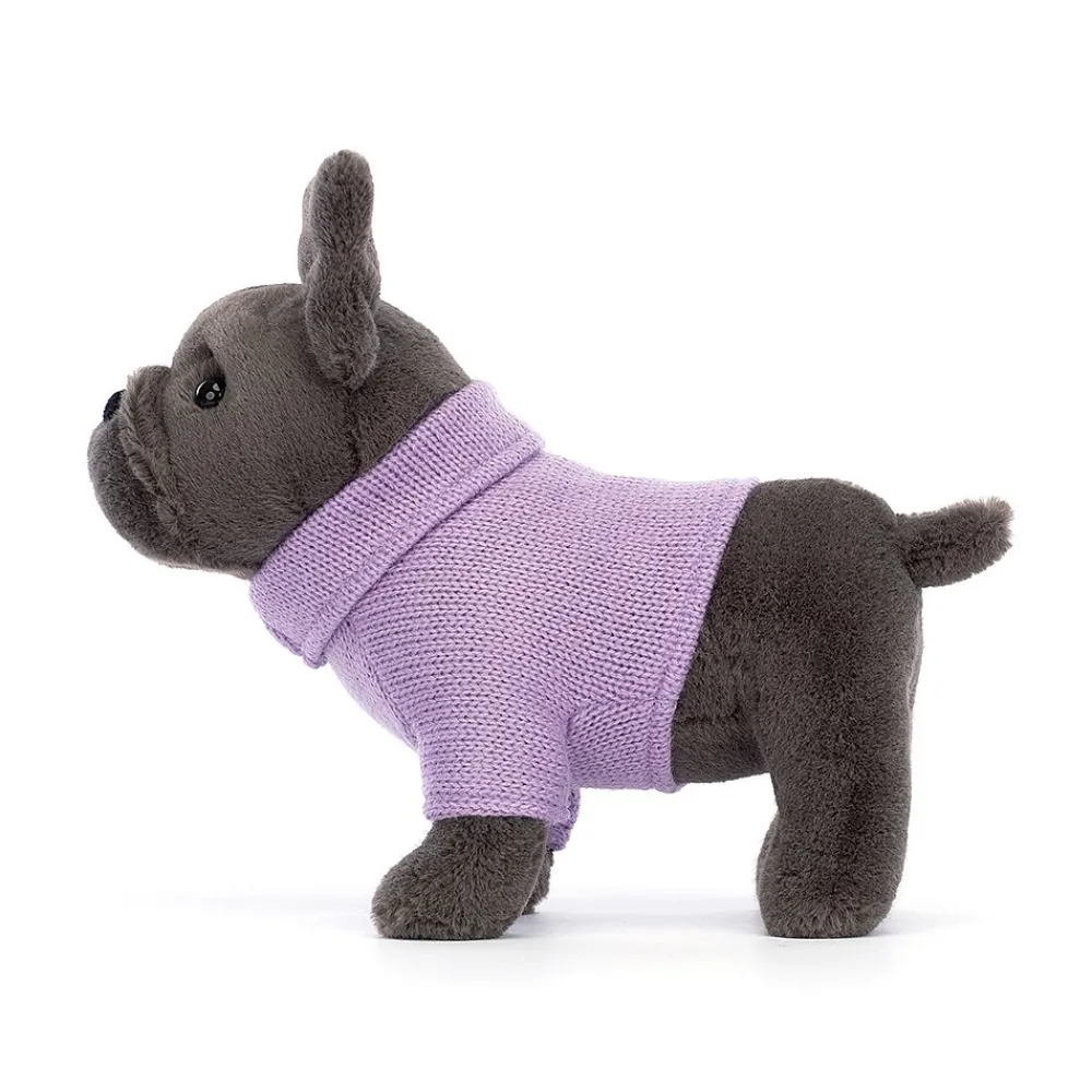 Jellycat Dressed To Impress^Knuffel Hond Sweater French Bulldog Purple