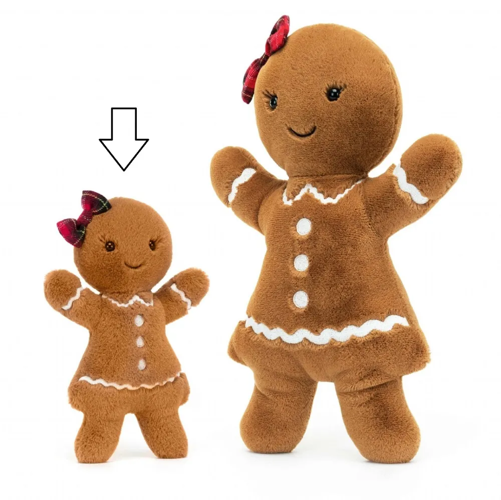 Jellycat Kerst^Knuffel Jolly Gingerbread Ruby Original