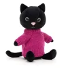 Jellycat Dressed To Impress^Knuffel Kat Kniten Kitten Fuschia