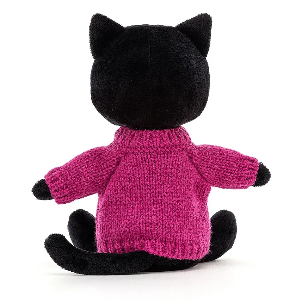 Jellycat Dressed To Impress^Knuffel Kat Kniten Kitten Fuschia