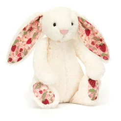 Jellycat Blossoms^Knuffel Konijn Blossom Cream Bunny Berry 18 cm