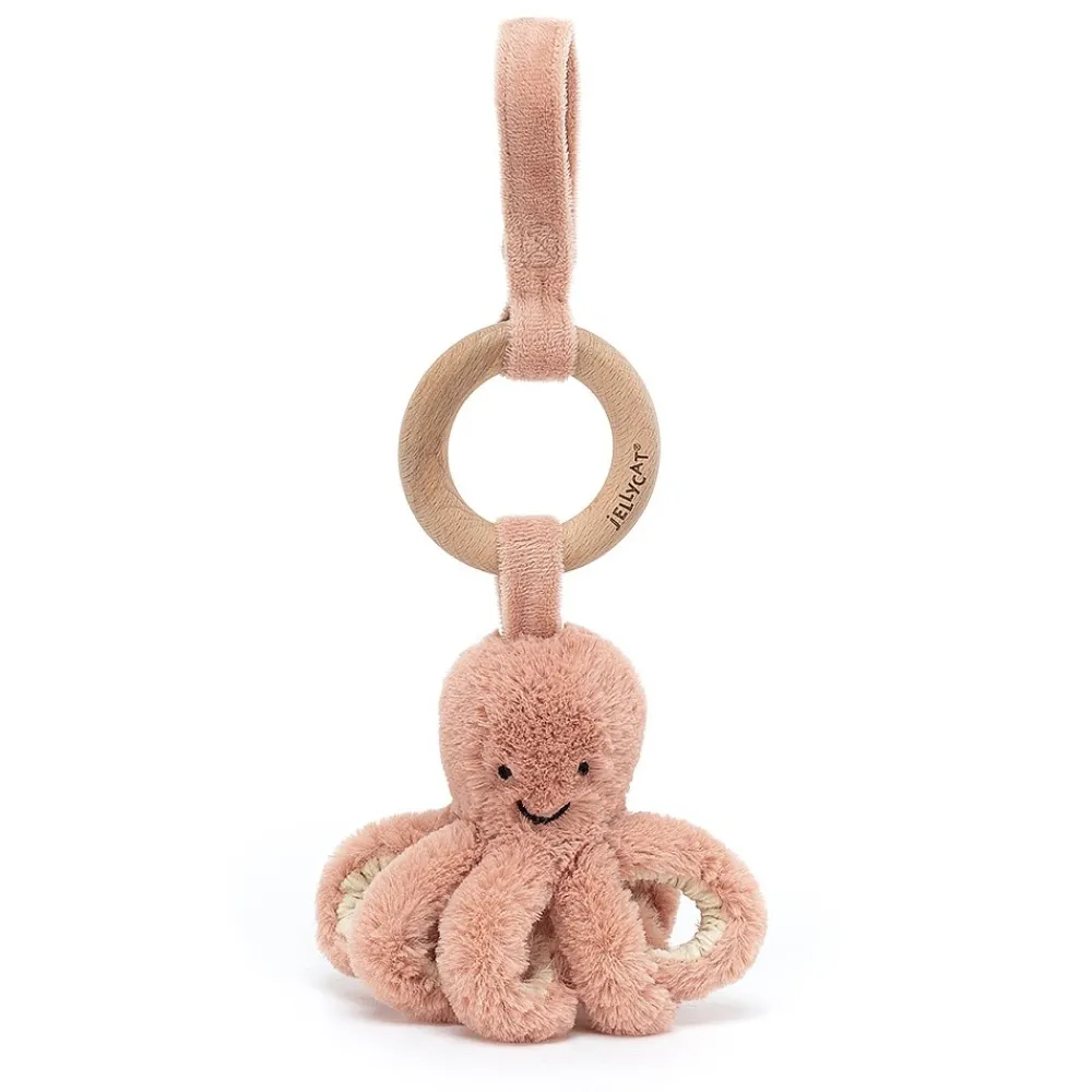 Jellycat Babyspeelgoed|Kraamcadeaus^Knuffel Rammelaar Inktvis Odell Octopus Wooden Ring Toy