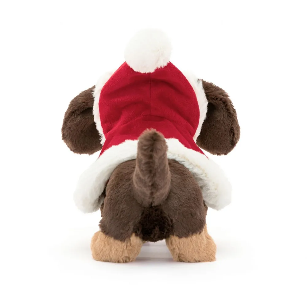 Jellycat Kerst^Knuffel Teckel Winter Warmer Otto Sausage Dog