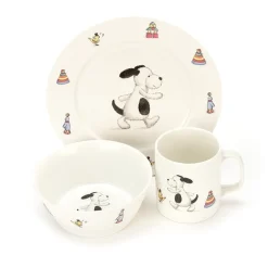 Jellycat Kinderservies^Servies Set Bashful Hond Kom, Kopje en Bord