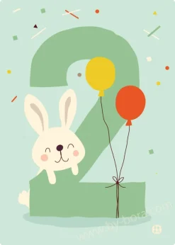 Bora Wenskaarten^Kaart met Envelop 2 Bunny