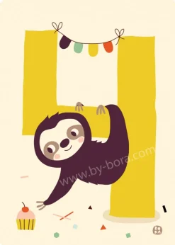 Bora Wenskaarten^Kaart met envelop 4 Sloth