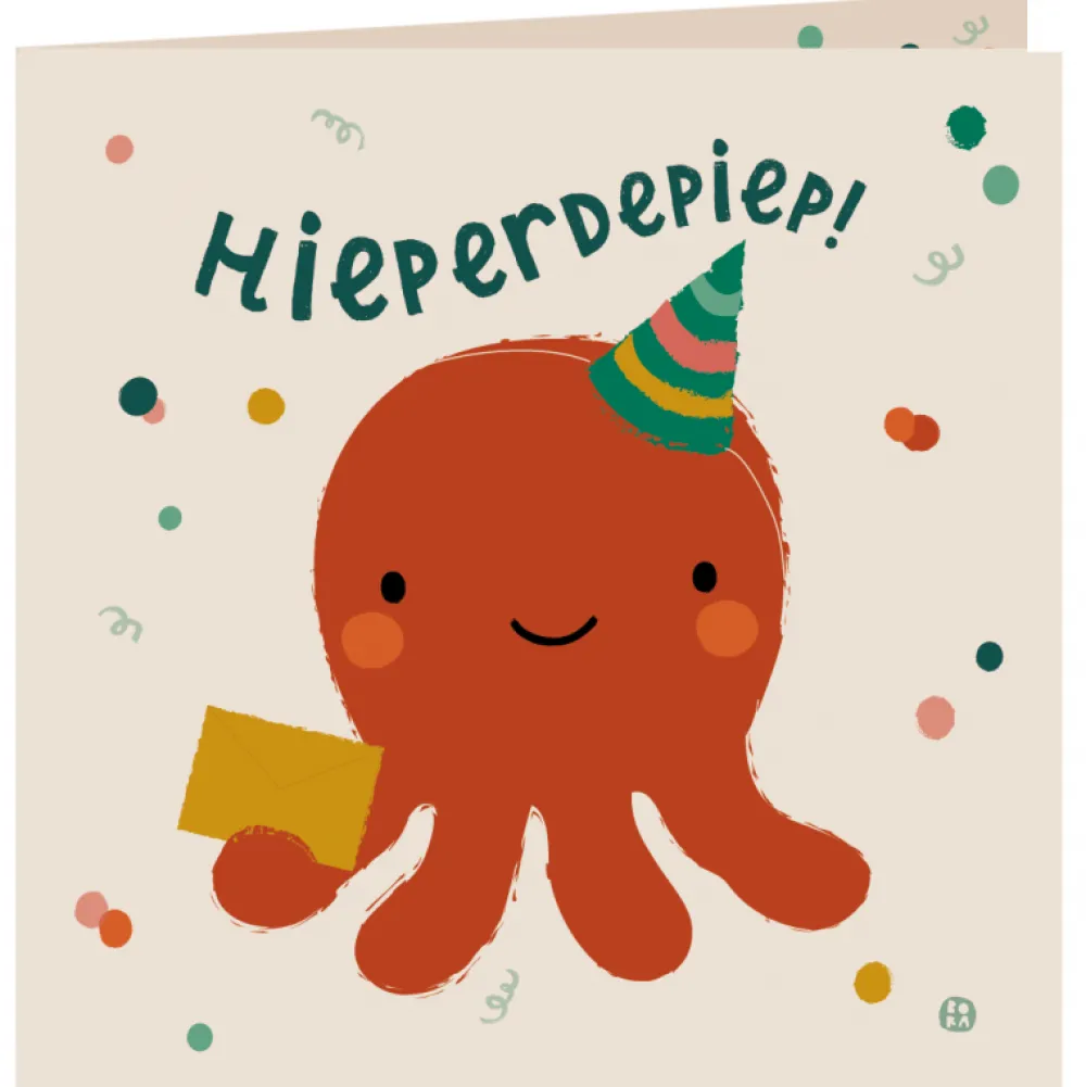 Bora Wenskaarten^Kaart met envelop Hieperdepiep octo