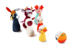 Lilliputiens Knuffelspeelgoed^Knuffeldieren | Kegelspel Boerderij met Knuffeldieren