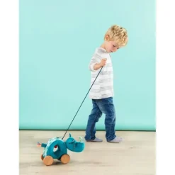 Lilliputiens Knuffelspeelgoed|Marius^Trekfiguur Trekknuffel Marius de Neushoorn