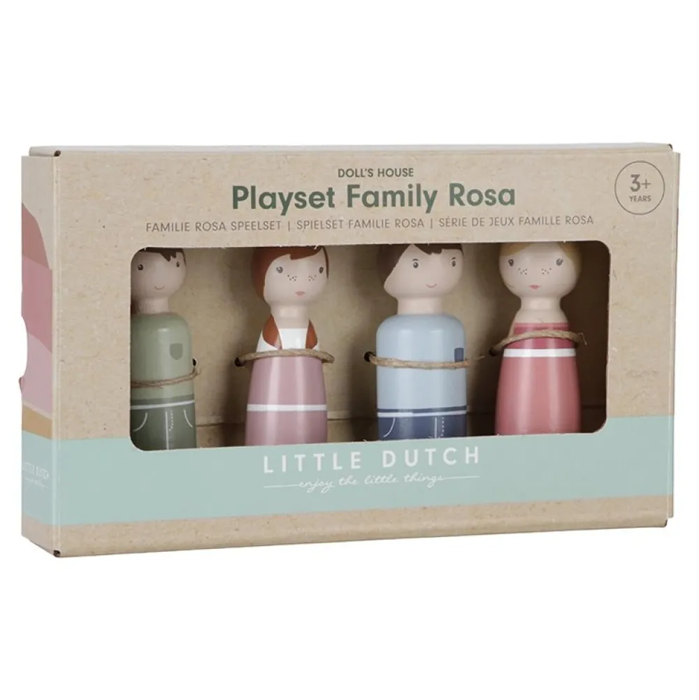 Little Dutch Pretend Play / Rollenspel^Aanvulset Poppenhuis Familia Rosa Hout
