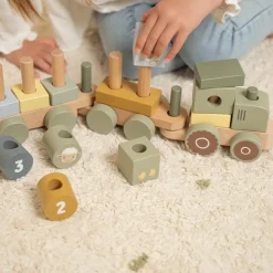 Little Dutch Treinen^Blokkentrein Tractor Little Farm Hout