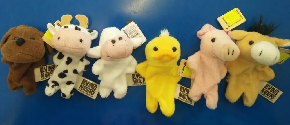 Living Nature Knuffelspeelgoed^Vingerpop Boerderijdieren