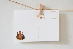 Lotte Drouen Wenskaarten^Ansichtkaart Kerstkaart Kijken naar Vuurwerk