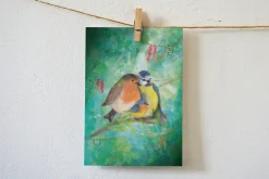 Lotte Drouen Wenskaarten^Ansichtkaart Vogelgezin in het Groen