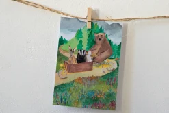 Lotte Drouen Wenskaarten^Ansichtkaart Beer op Bakfiets