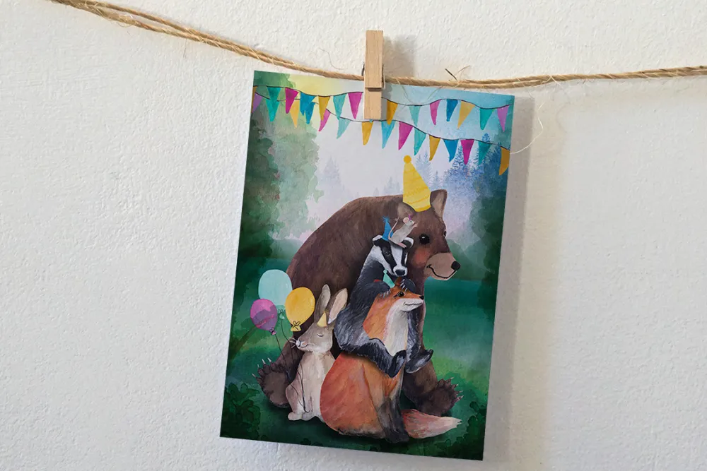 Lotte Drouen Wenskaarten^Ansichtkaart Feestelijke Dieren