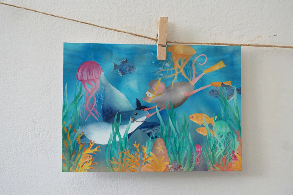 Lotte Drouen Wenskaarten^Ansichtkaart Diep in de Zee