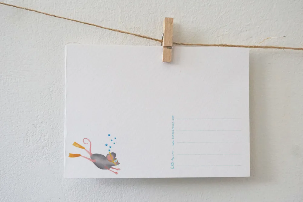 Lotte Drouen Wenskaarten^Ansichtkaart Diep in de Zee