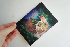 Lotte Drouen Wenskaarten^Ansichtkaart met Foliedruk Gingerbread House