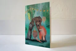 Lotte Drouen Wenskaarten^Wenskaart Dieren bij de Wieg