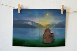 Lotte Drouen Wenskaarten^Wenskaart Troost Beer en Das