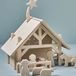 lovelties Kerstcadeautjes^Kerststal met 12 Figuurtjes Hout