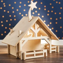 lovelties Kerstcadeautjes^Kerststal met 12 Figuurtjes Hout