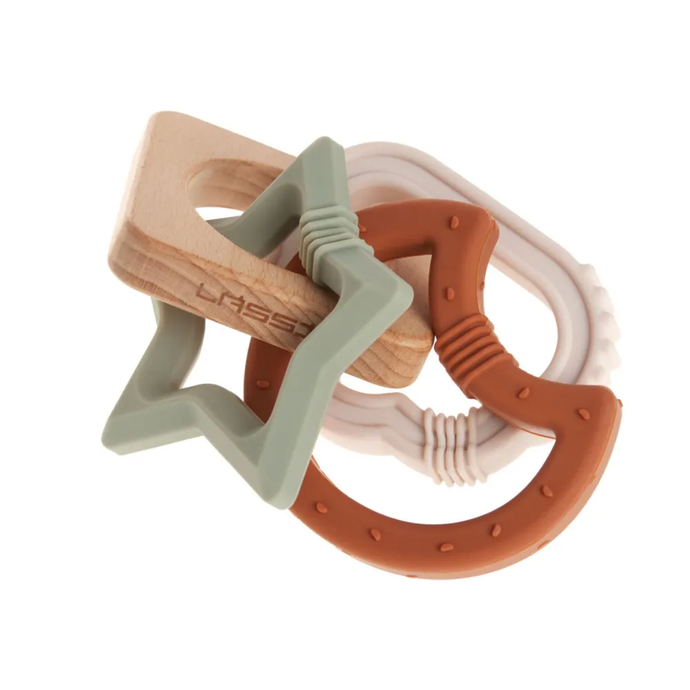 Lässig Babyspeelgoed^Bijtring Hout/Siliconen Little Universe