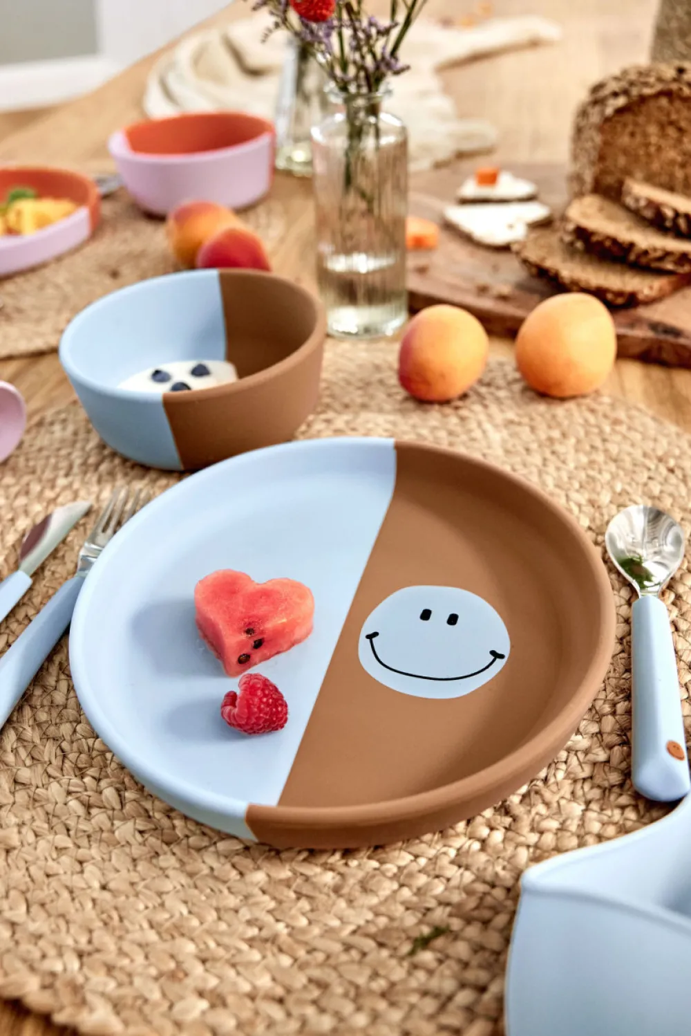 Lässig Kinderservies^Kinderbestek Happy Rascals Smile Set 3-delig