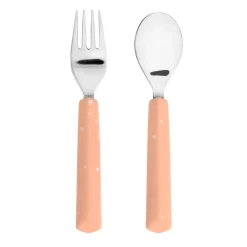 Lässig Kinderservies^Kinderbestek Set Vork en Lepel Abrikoos