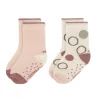 Lässig Kinderkleding^Kindersokjes Anti-Slip Offwhite/Powder Pink Set 2-delig