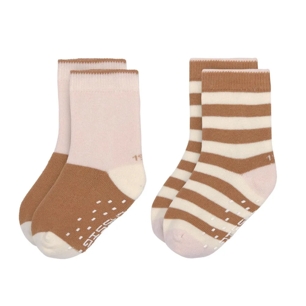 Lässig Kinderkleding^Kindersokjes V-Master Anti-Slip Powder Pink Caramel Set 2-delig