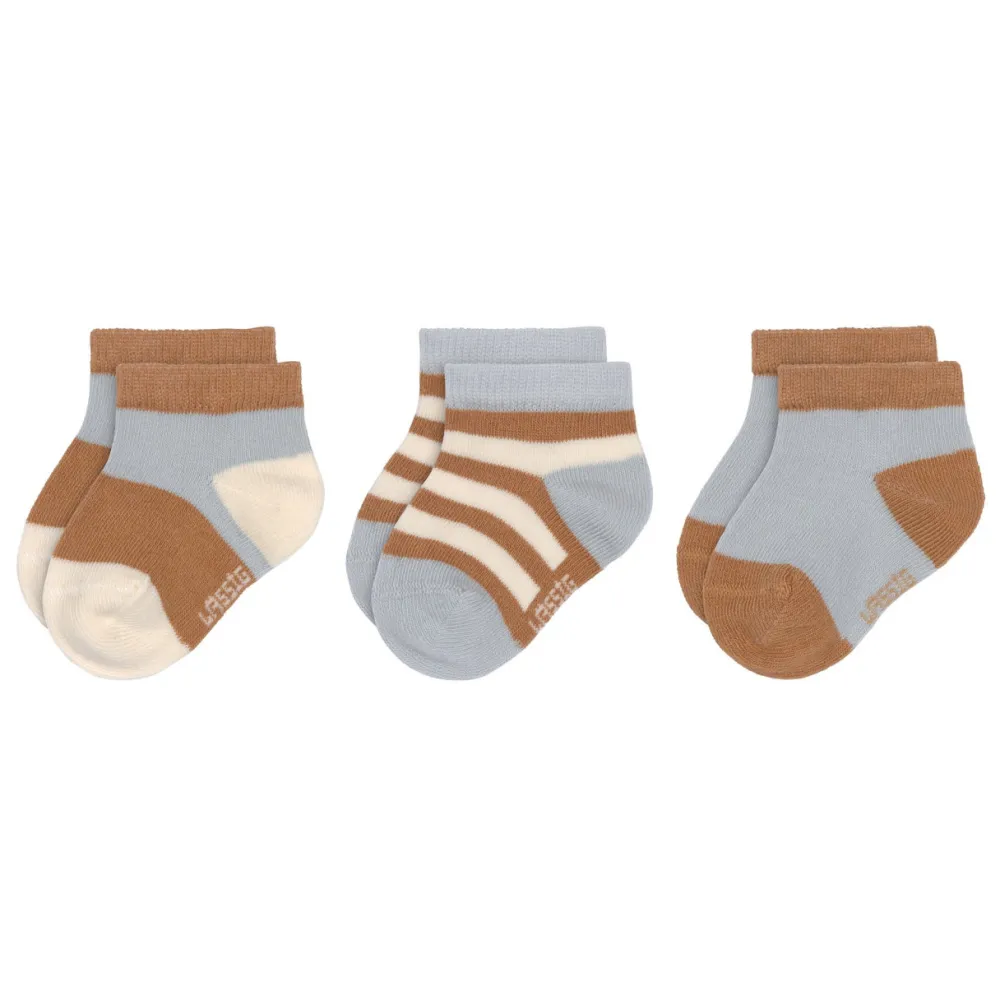 Lässig Kinderkleding^Sneaker Kindersokjes Light Blue Caramel Set 3-delig