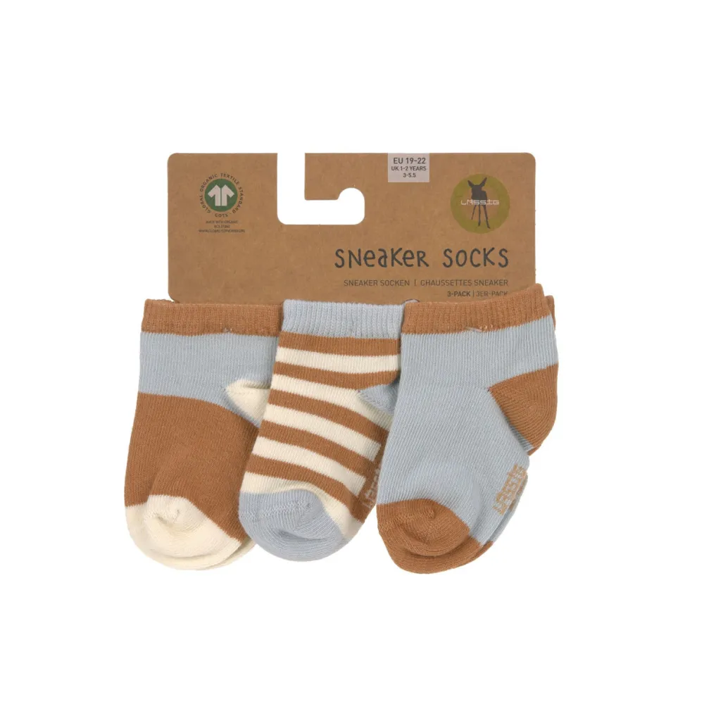 Lässig Kinderkleding^Sneaker Kindersokjes Light Blue Caramel Set 3-delig
