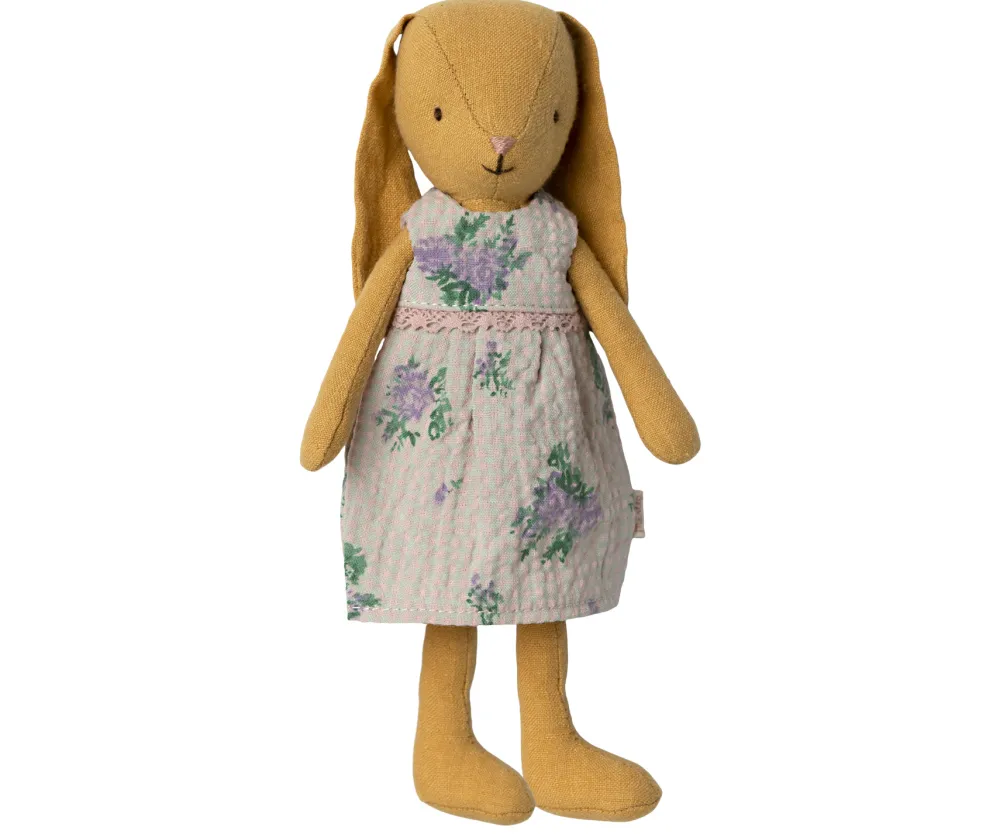 Maileg Konijnen & Hazen^Knuffel Bunny Size 1 Dusty Yellow met Jurk 20cm