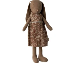 Maileg Konijnen & Hazen^Knuffel Bunny Size 2 Bruin met Jurk 24cm
