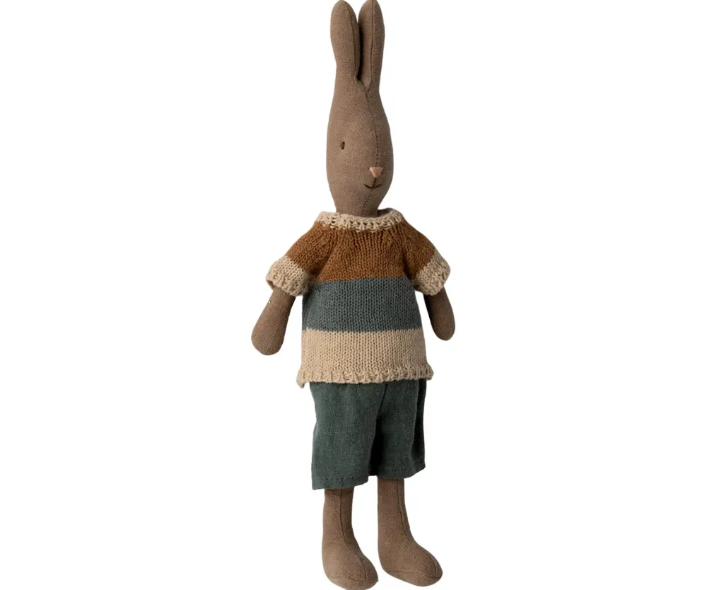Maileg Konijnen & Hazen^Knuffel Rabbit Size 2 Bruin met Shirt en Short 29cm