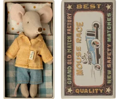 Maileg Muizen^Knuffelmuis Grote Broer Muis in Luciferdoosje Big Brother 13cm