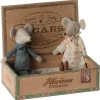 Maileg Muizen^Knuffelmuis Opa en Oma in Cigarbox 17cm