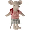 Maileg Muizen^Knuffelmuis Tricycle Big Sister Red