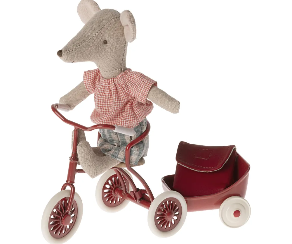 Maileg Muizen^Knuffelmuis Tricycle Big Sister Red