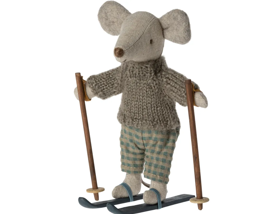 Maileg Muizen^Knuffelmuis Winter met Skiset Big Brother 13cm