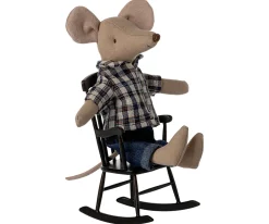 Maileg Poppenhuis^Schommelstoel Mouse Antraciet