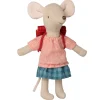 Maileg Muizen^Tricycle Mouse Grote Zus met Rugzak Rood